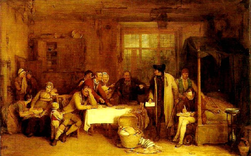 Sir David Wilkie distraining for rent Norge oil painting art